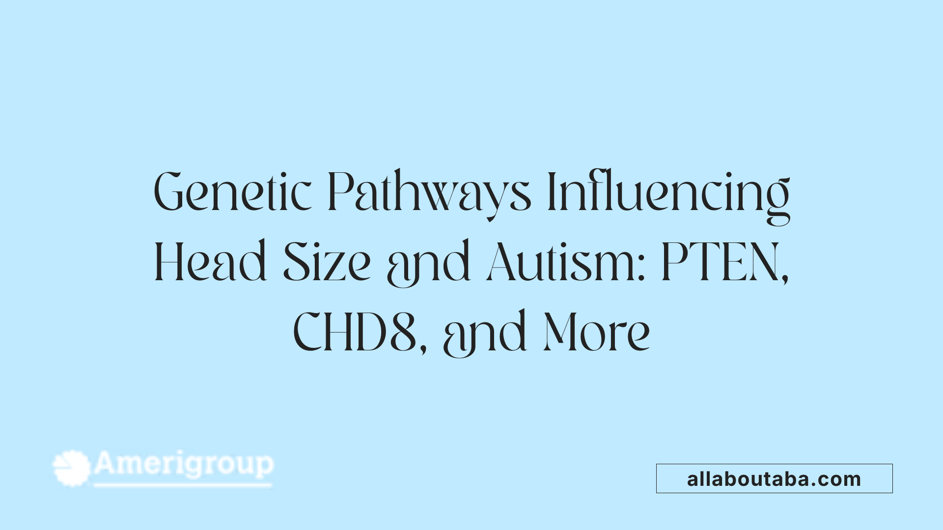 Genetic Pathways Influencing Head Size and Autism: PTEN, CHD8, and More