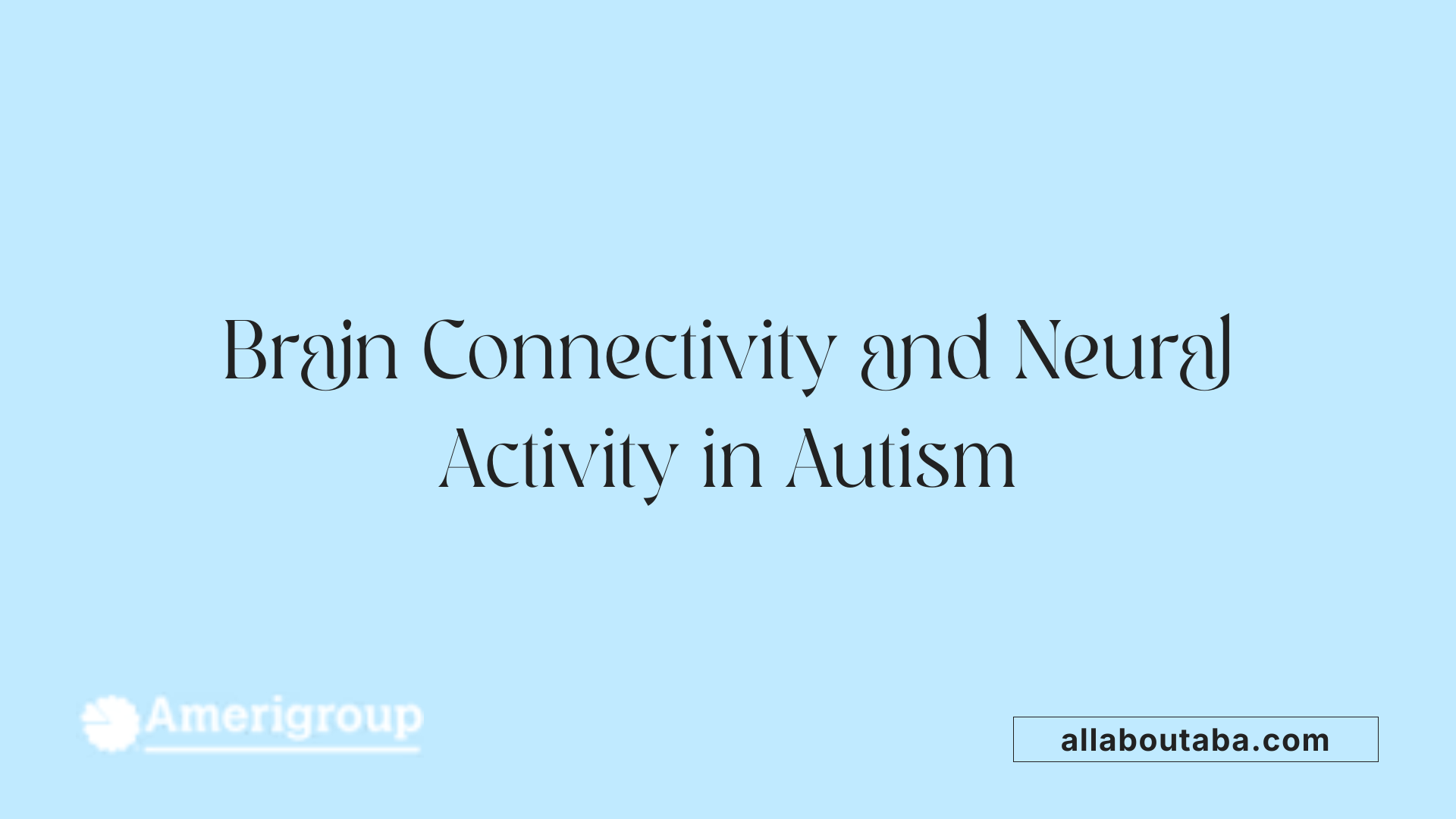 Brain Connectivity and Neural Activity in Autism