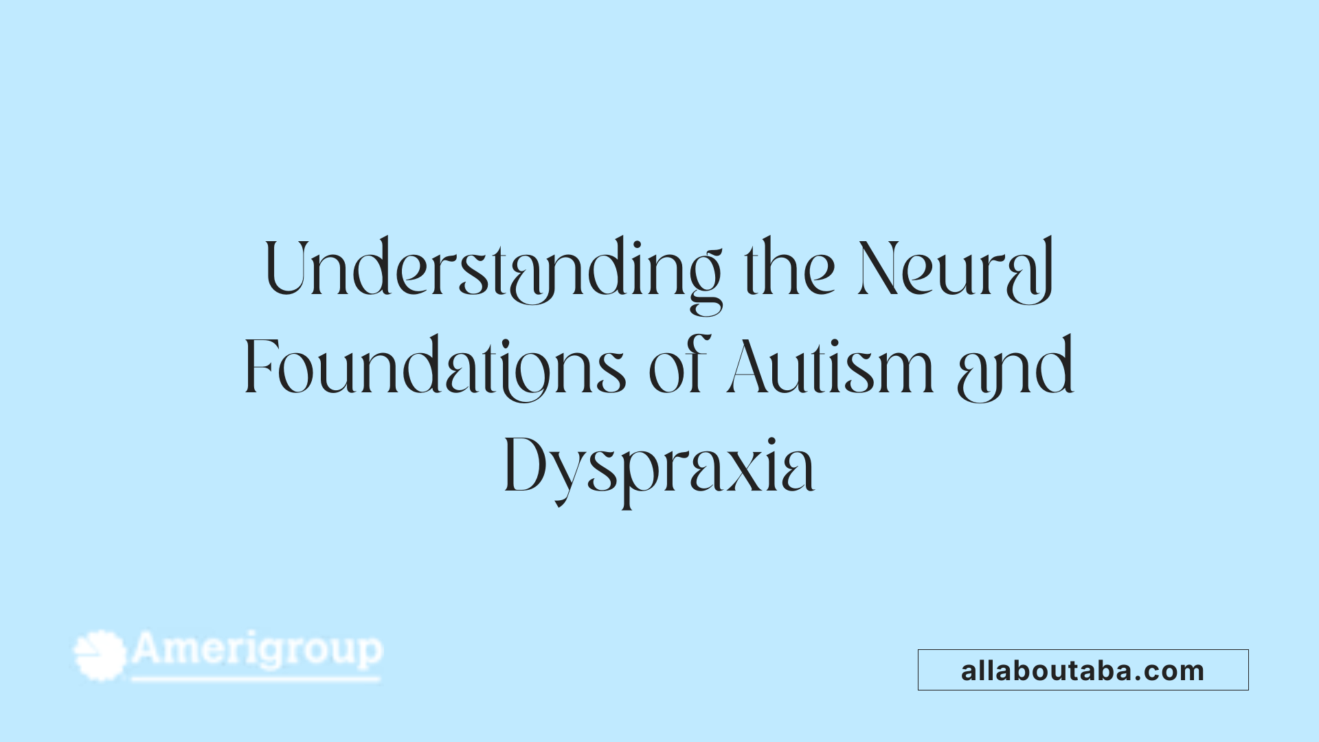 Understanding the Neural Foundations of Autism and Dyspraxia
