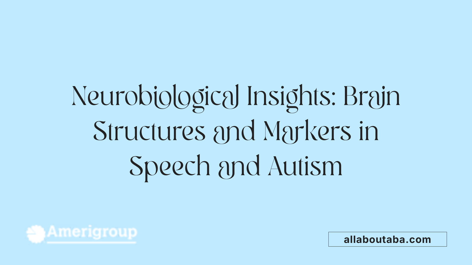 Neurobiological Insights: Brain Structures and Markers in Speech and Autism