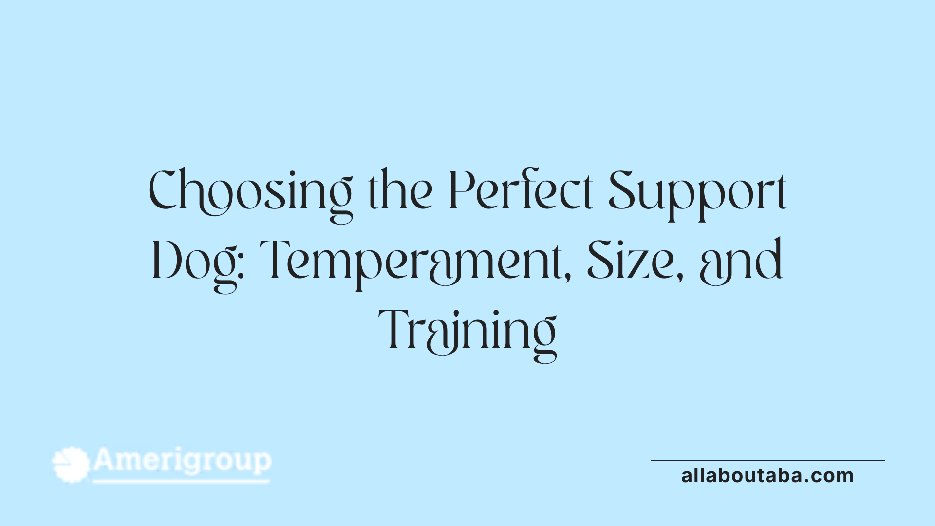 Choosing the Perfect Support Dog: Temperament, Size, and Training