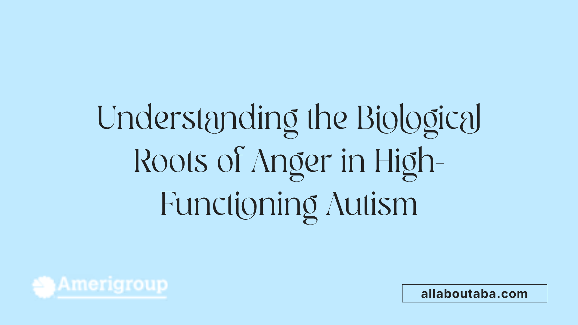 Understanding the Biological Roots of Anger in High-Functioning Autism