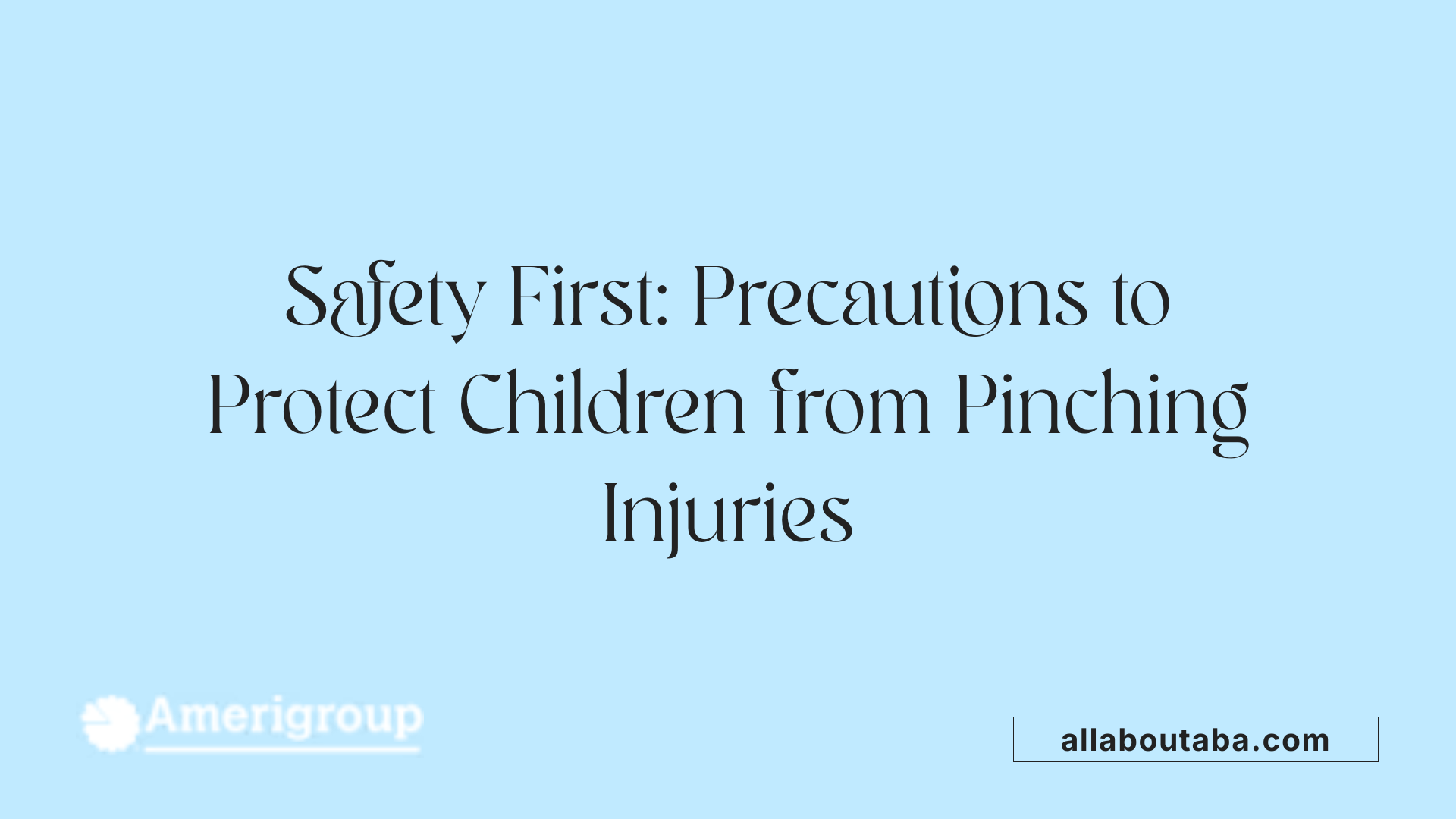 Safety First: Precautions to Protect Children from Pinching Injuries