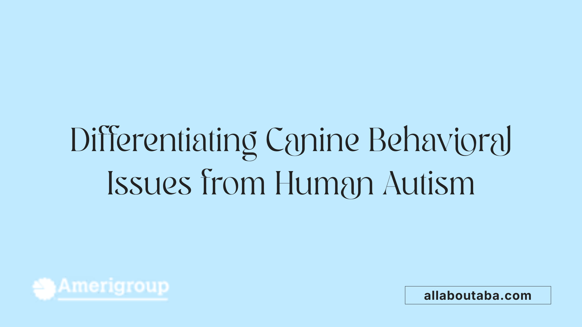 Differentiating Canine Behavioral Issues from Human Autism
