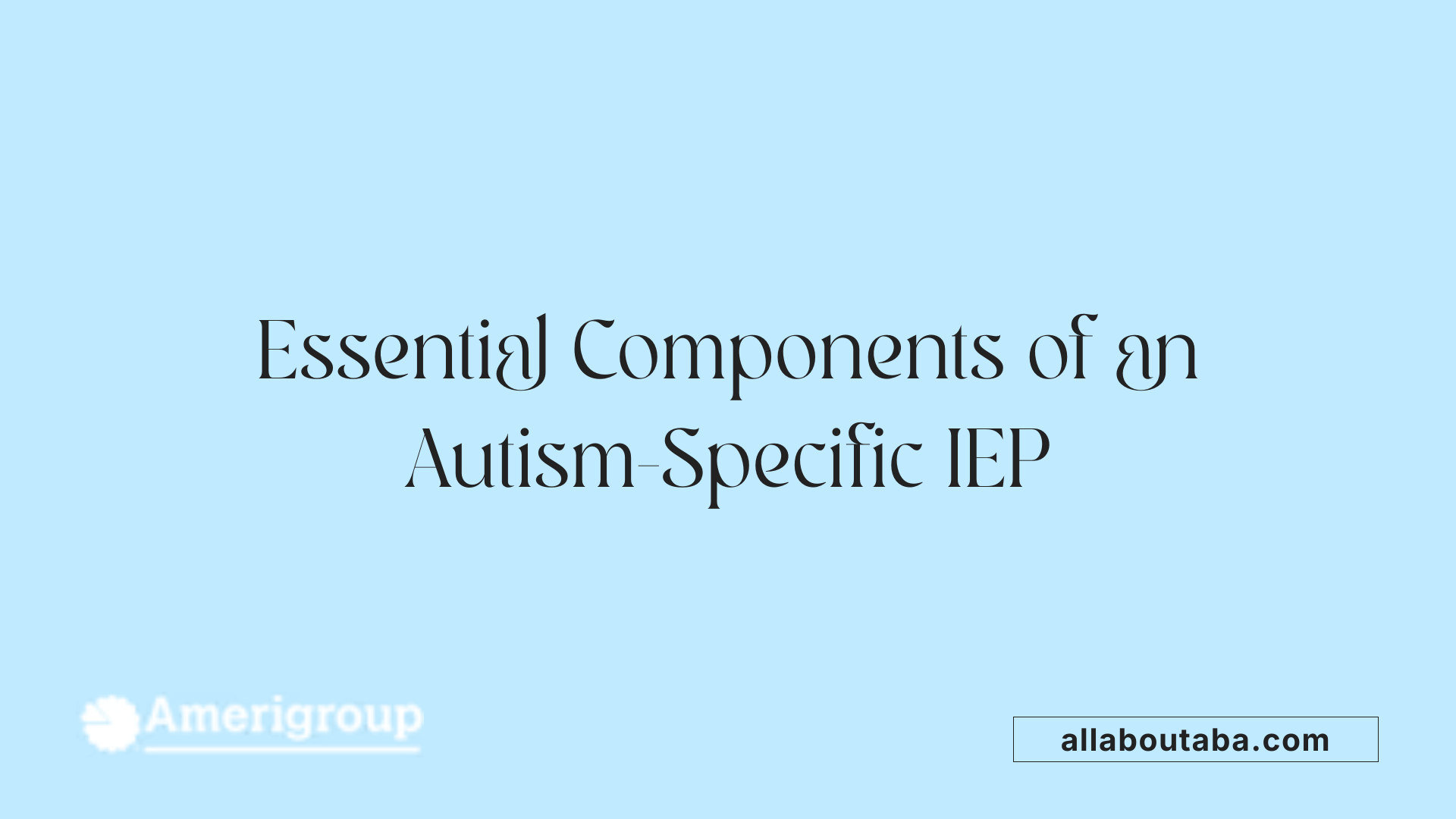 Essential Components of an Autism-Specific IEP