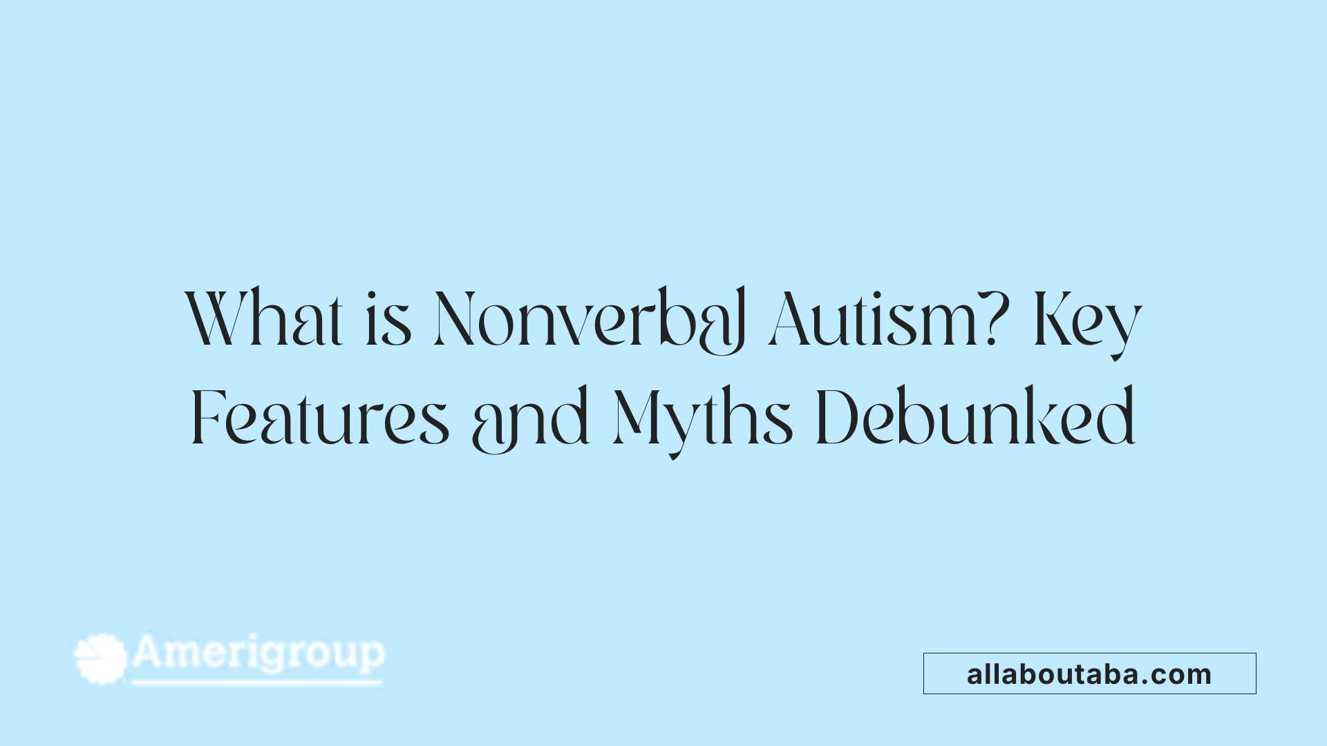 What is Nonverbal Autism? Key Features and Myths Debunked