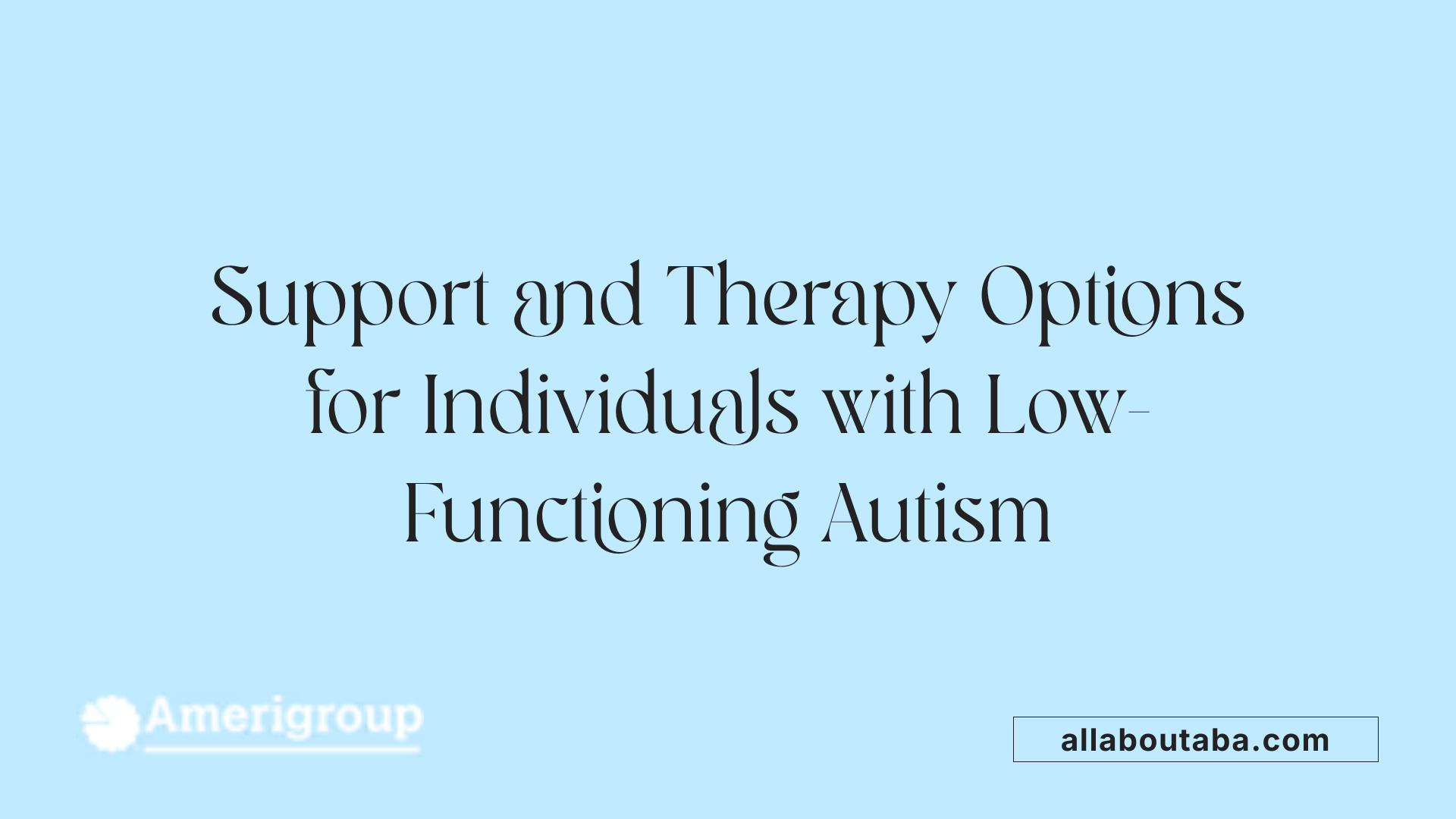 Support and Therapy Options for Individuals with Low-Functioning Autism