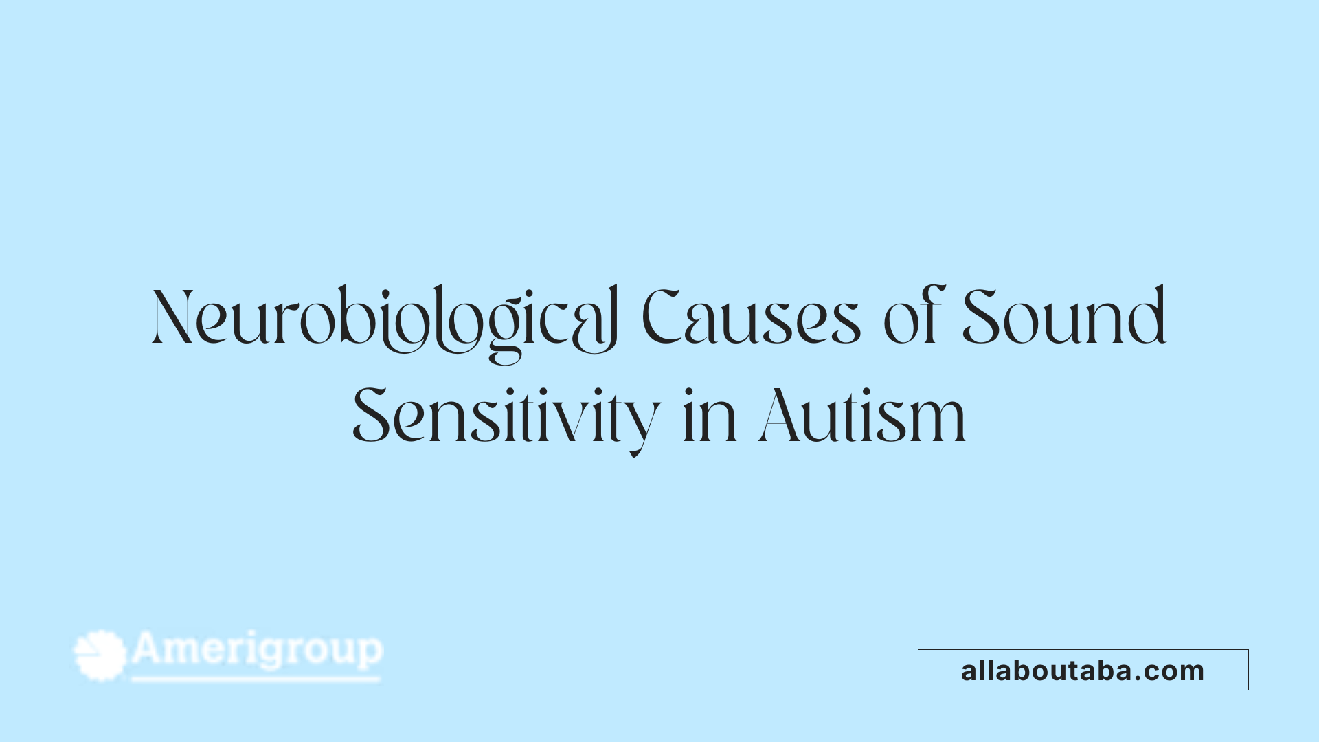Neurobiological Causes of Sound Sensitivity in Autism