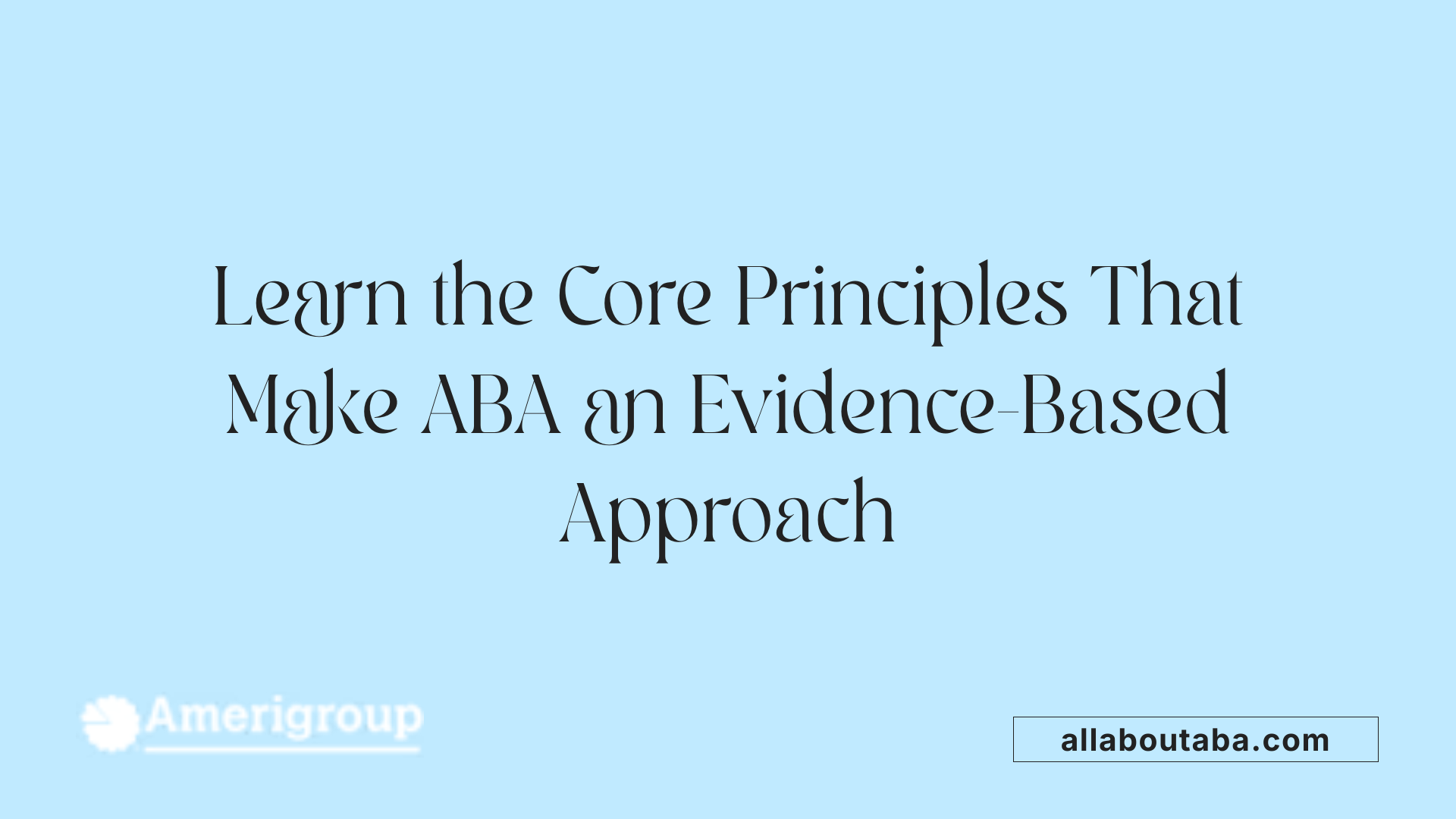 Learn the Core Principles That Make ABA an Evidence-Based Approach