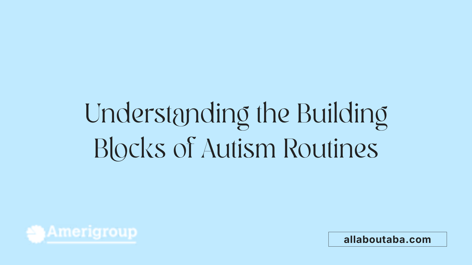 Understanding the Building Blocks of Autism Routines