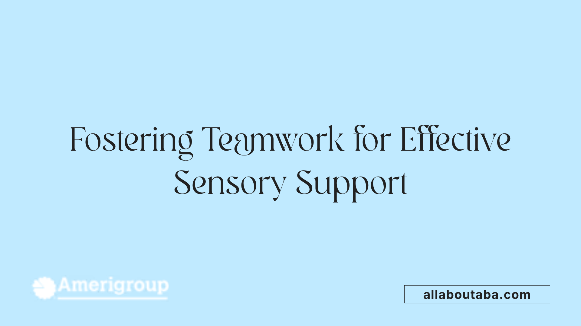 Fostering Teamwork for Effective Sensory Support
