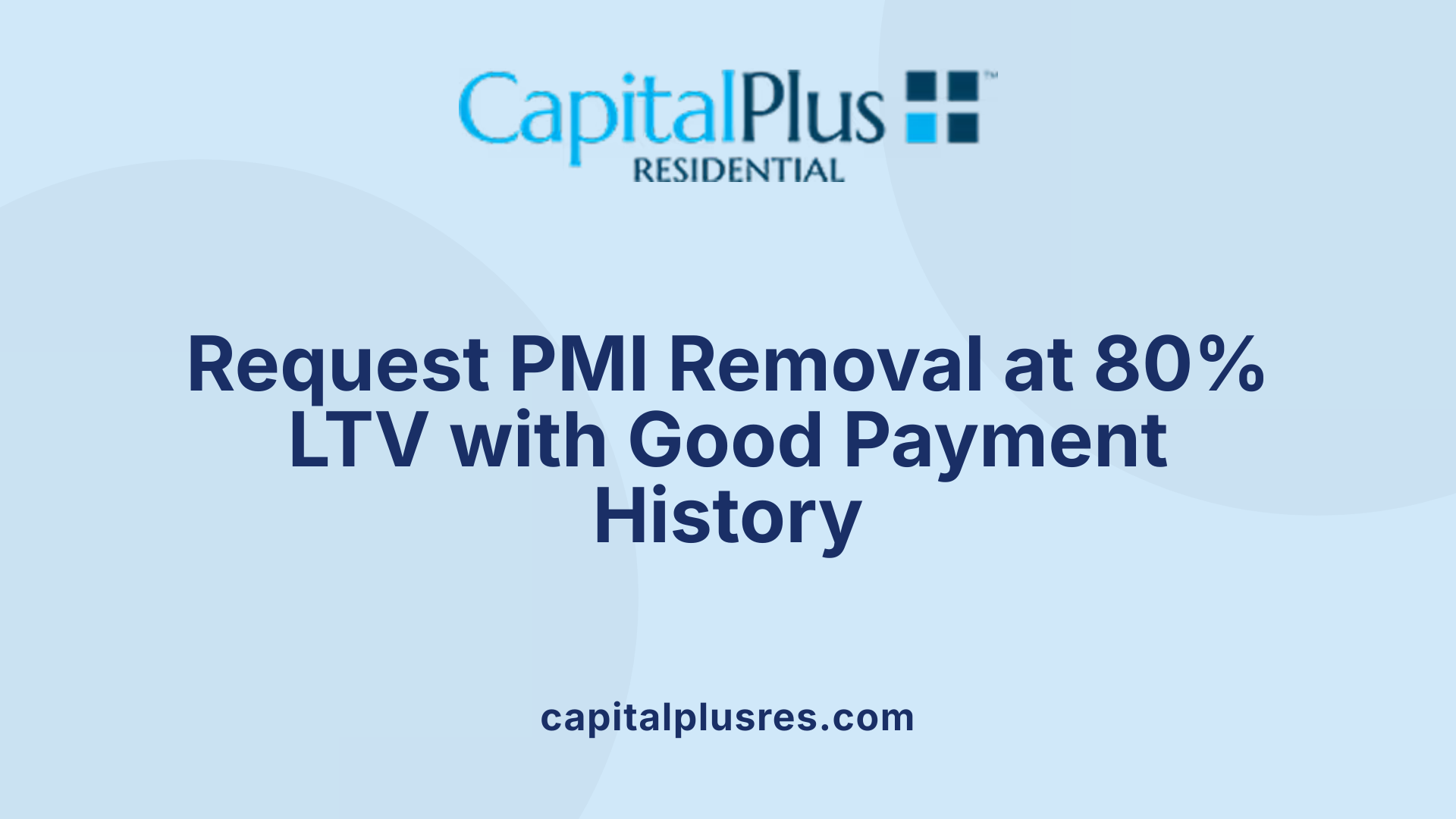 Request PMI Removal at 80% LTV with Good Payment History