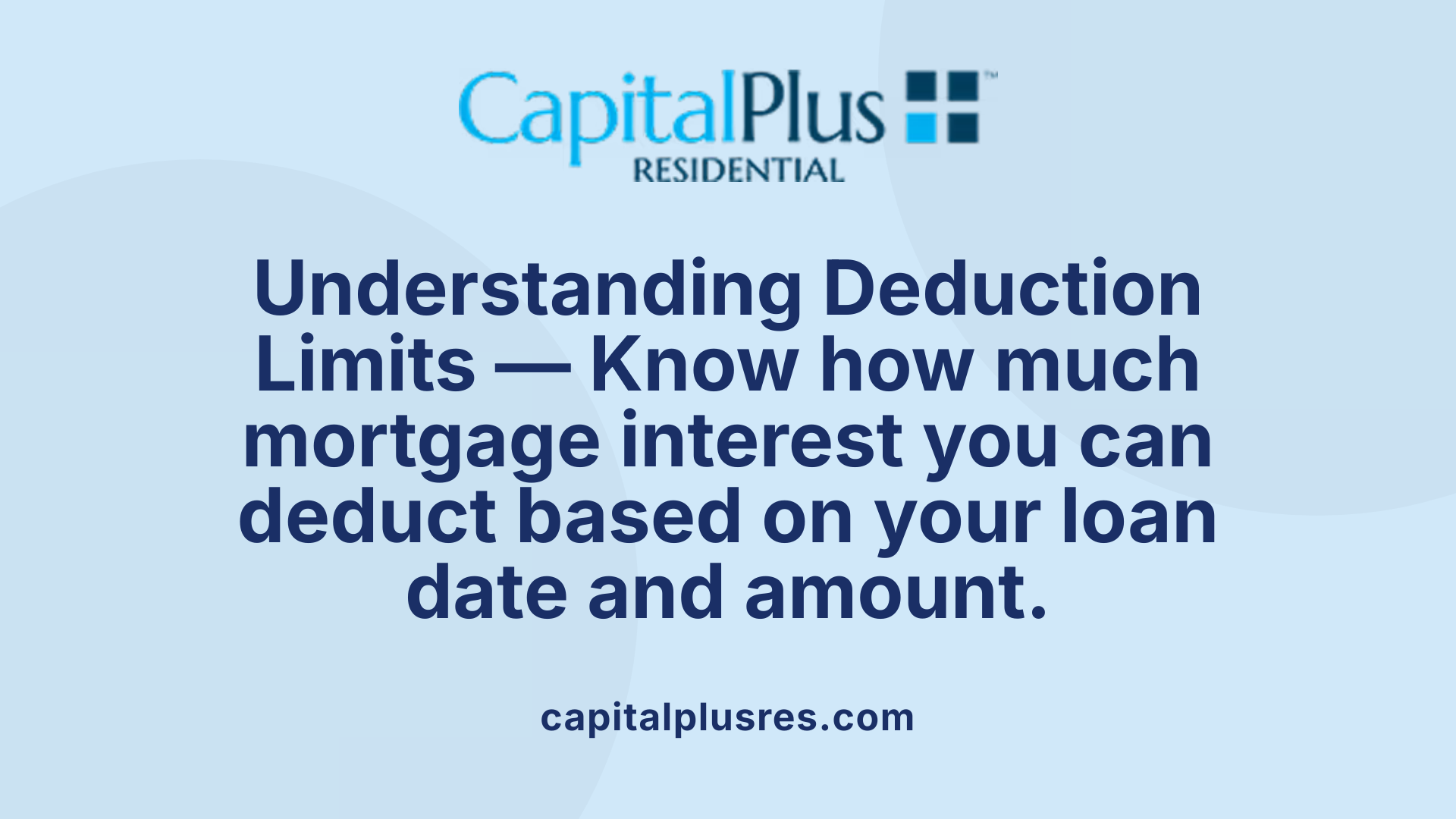 Understanding Deduction Limits — Know how much mortgage interest you can deduct based on your loan date and amount.