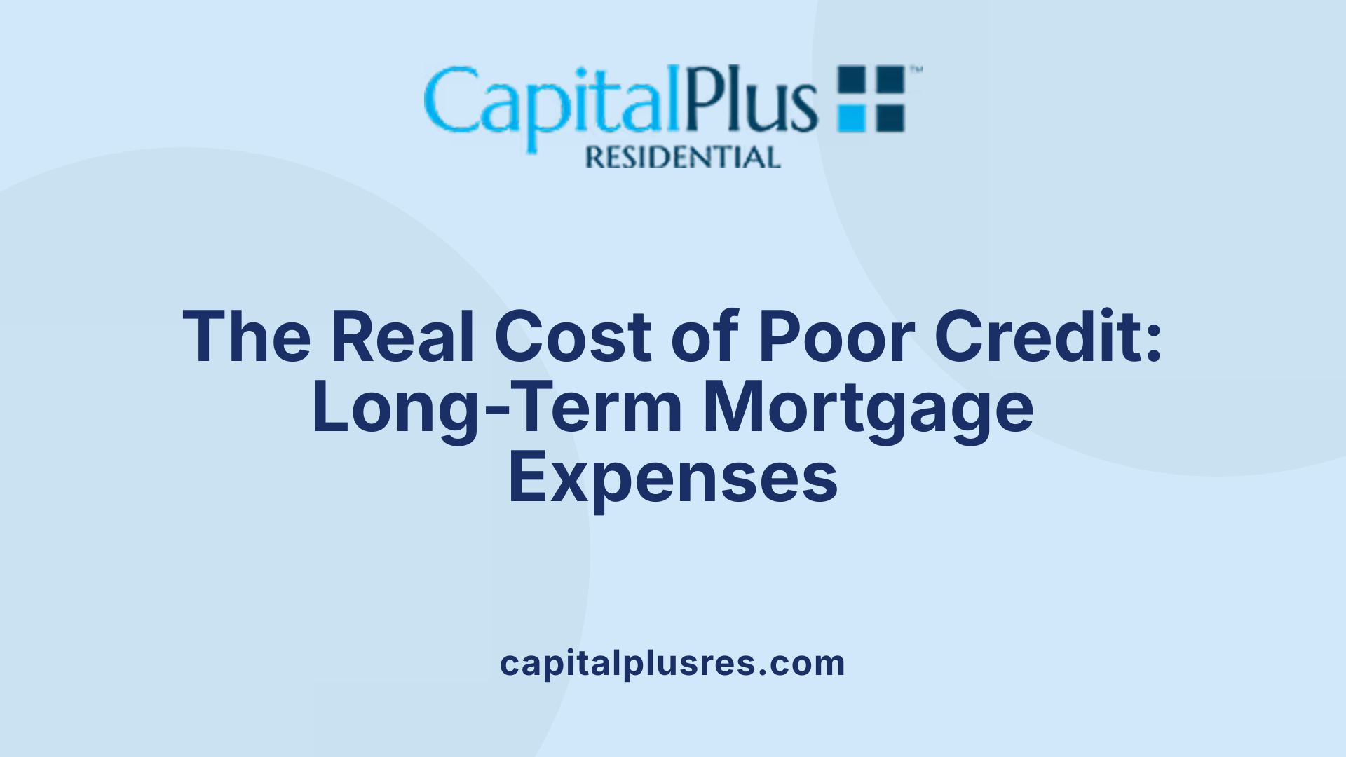 The Real Cost of Poor Credit: Long-Term Mortgage Expenses