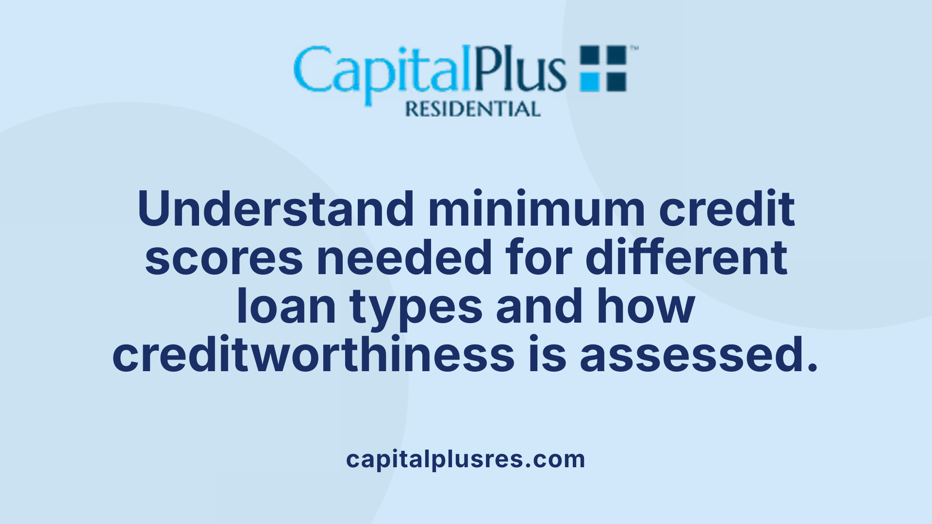Understand minimum credit scores needed for different loan types and how creditworthiness is assessed.