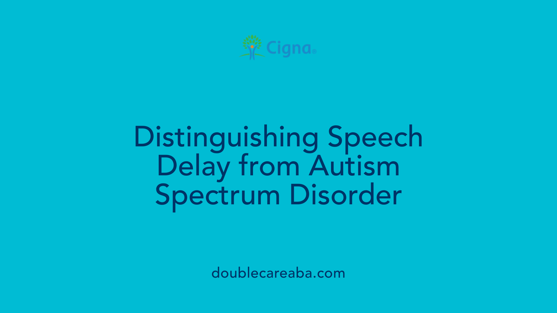 Distinguishing Speech Delay from Autism Spectrum Disorder