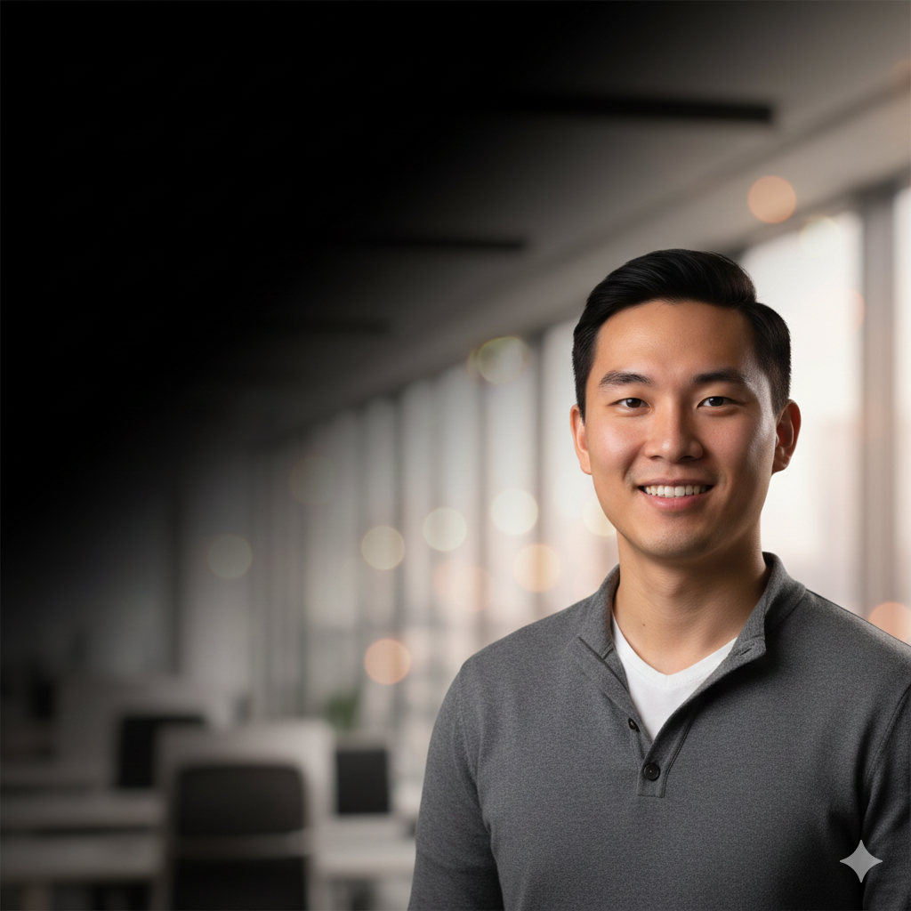 image of a mobile device held by a person using a financial app (for a fintech company) with vibrant city lights in the background