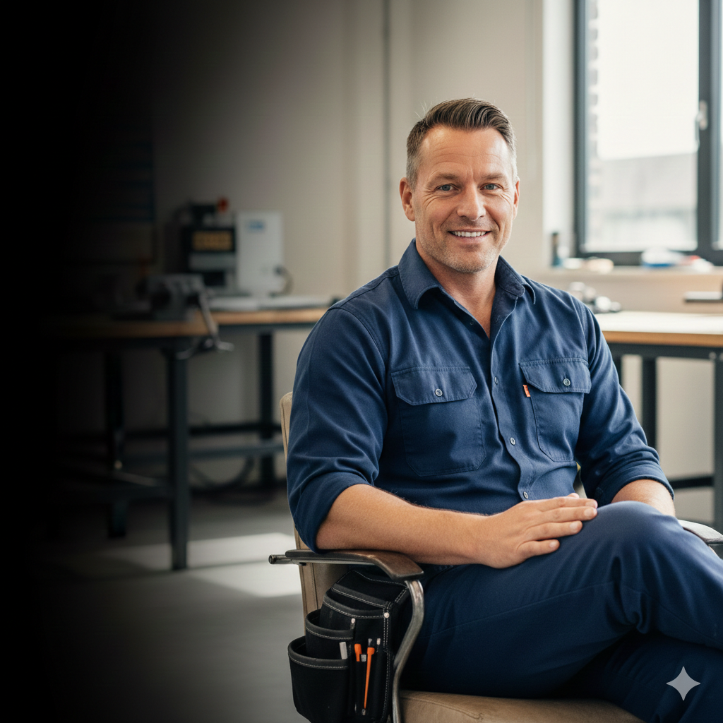 image of a satisfied customer (for a landscaping service)