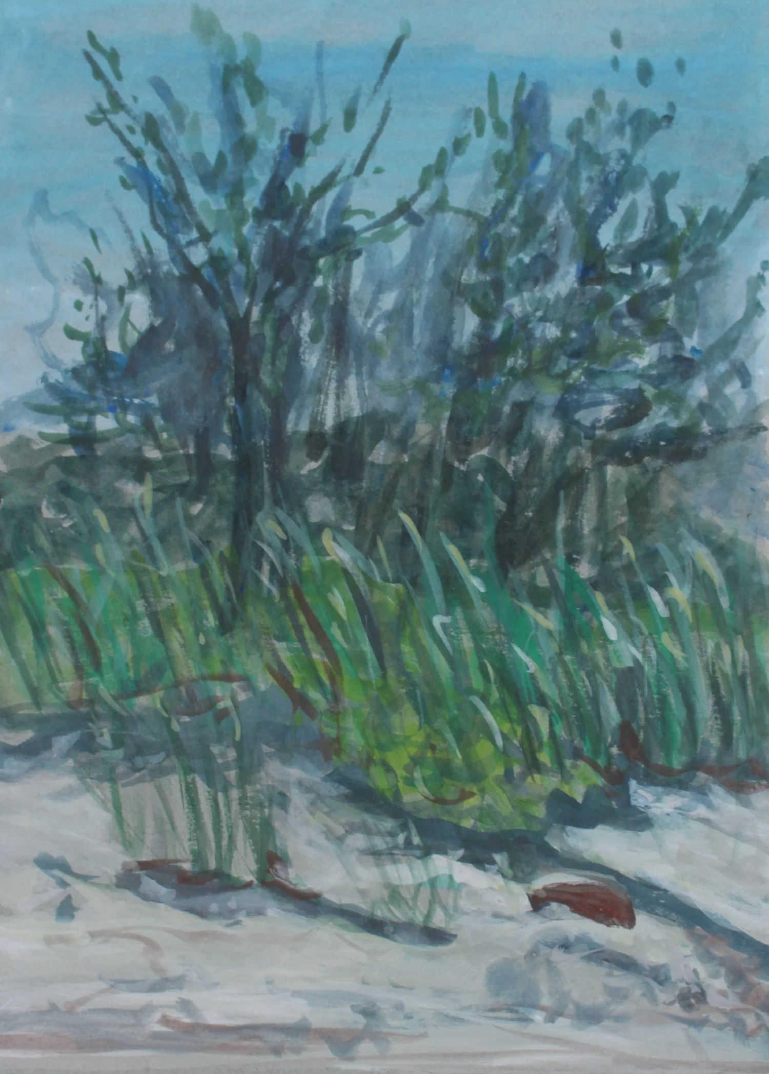 Captiva Island, 2019; gouache on toned paper