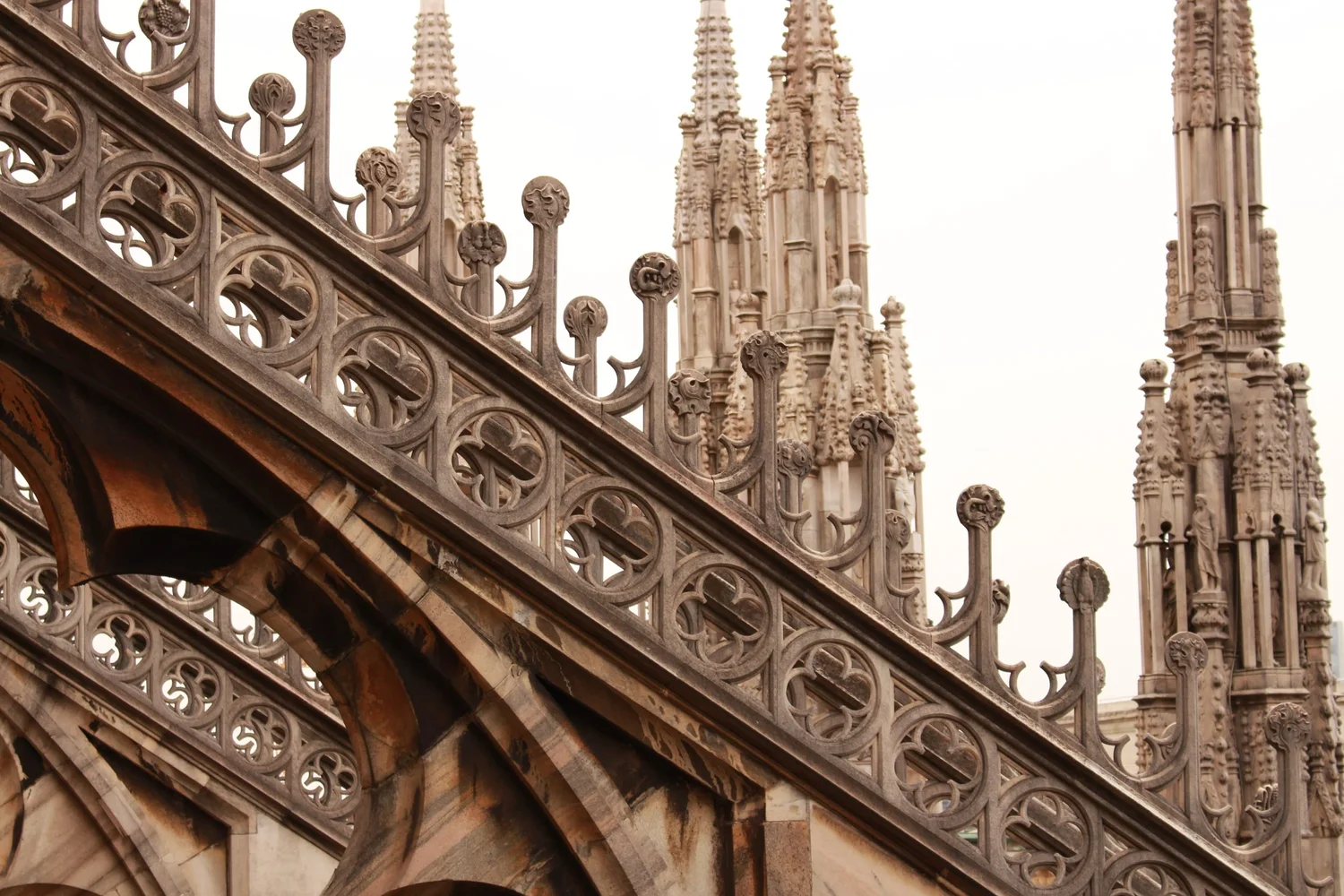 A photograph of the buttresses of the Duomo di Milano.