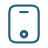 Blue icon of a mobile phone with a download arrow on the screen.