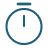 Blue timer icon with a clock face showing the time at approximately 12 o'clock.