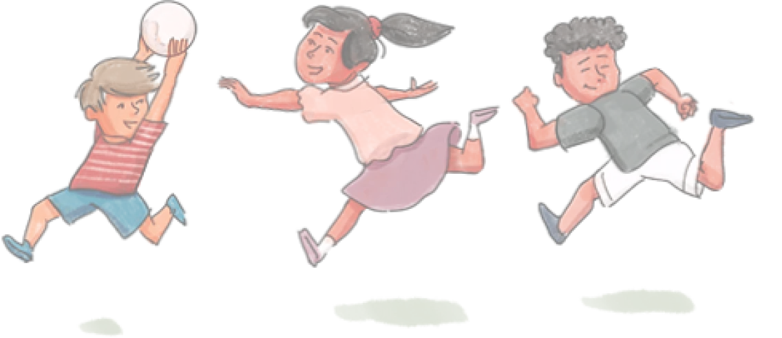 Smiling elderly couple sitting closely on a beige couch with illustrated butterfly, gift box, and green plant behind them.