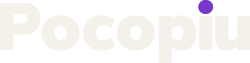 Pocopiu logo minimal white style
