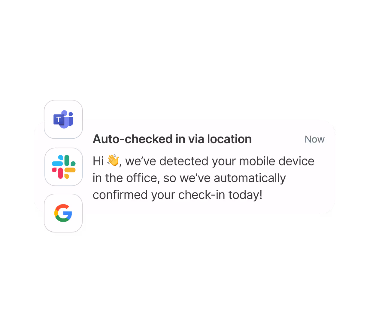 Check in automatically when you arrive
