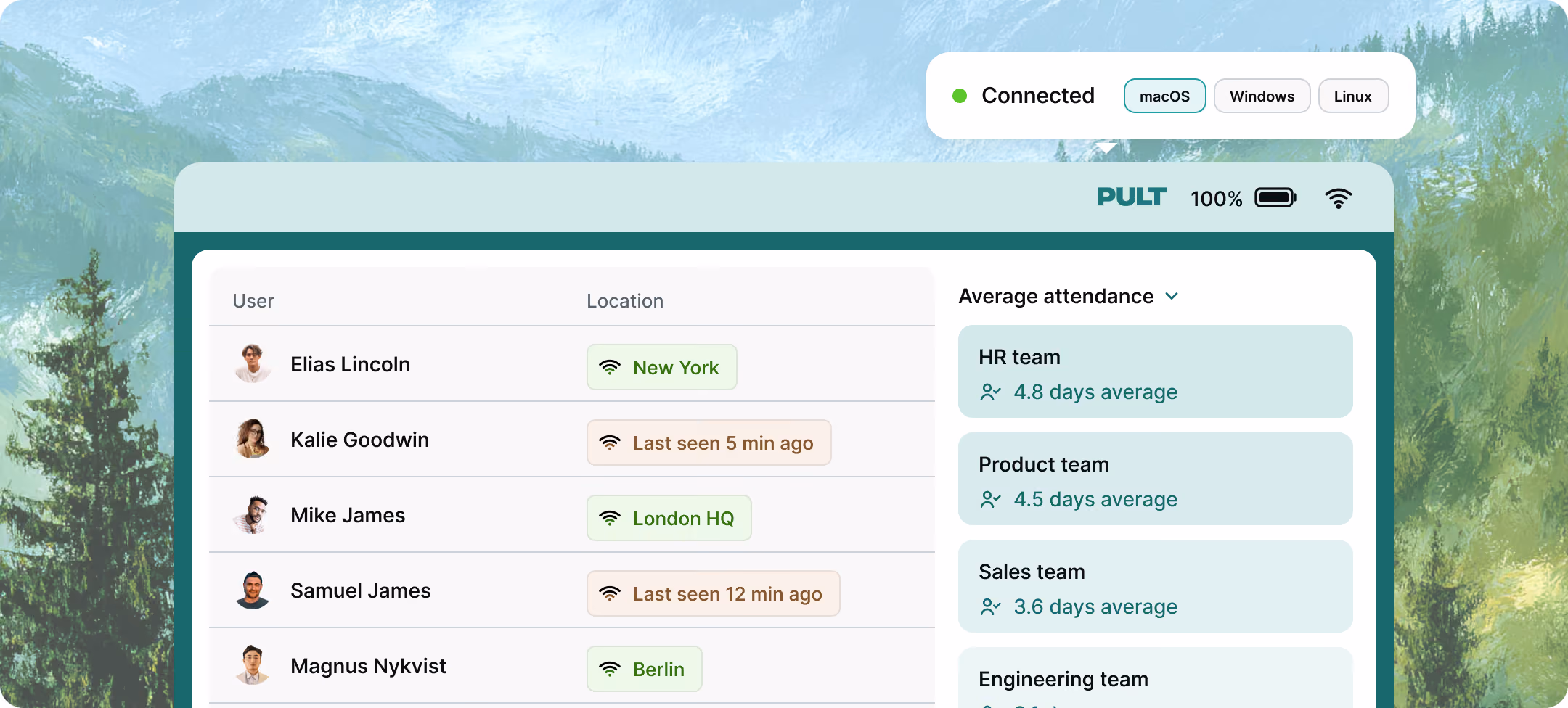 PULT live attendance dashboard