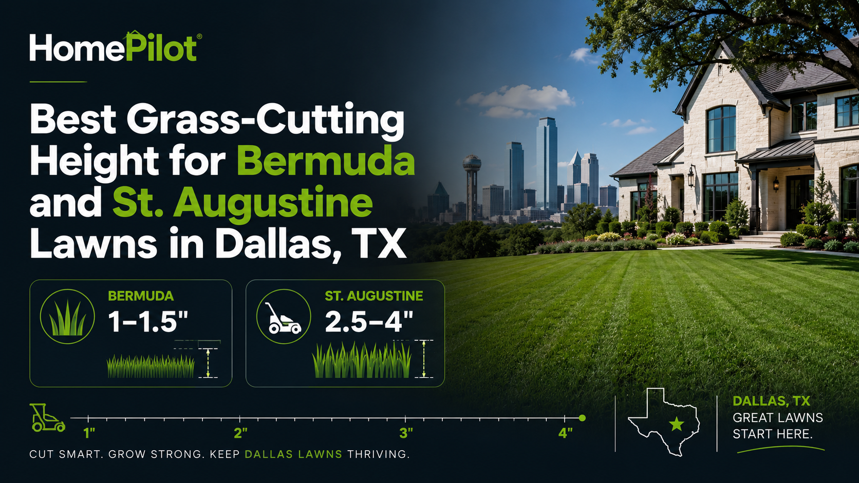 Best Grass-Cutting Height for Bermuda and St. Augustine Lawns in Dallas, TX