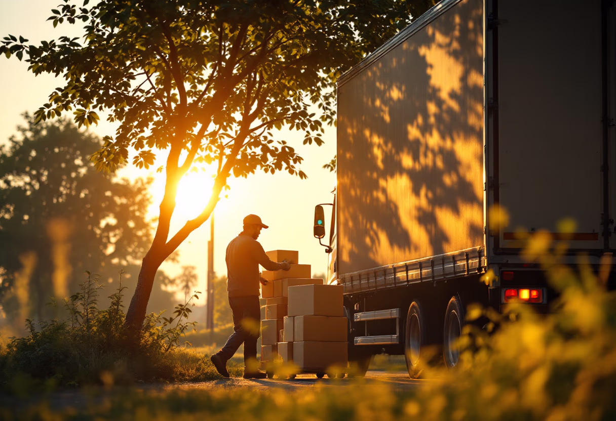 image of parcels being handled