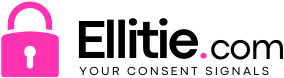Růžový ikonický zámek vlevo vedle textu Ellitie.