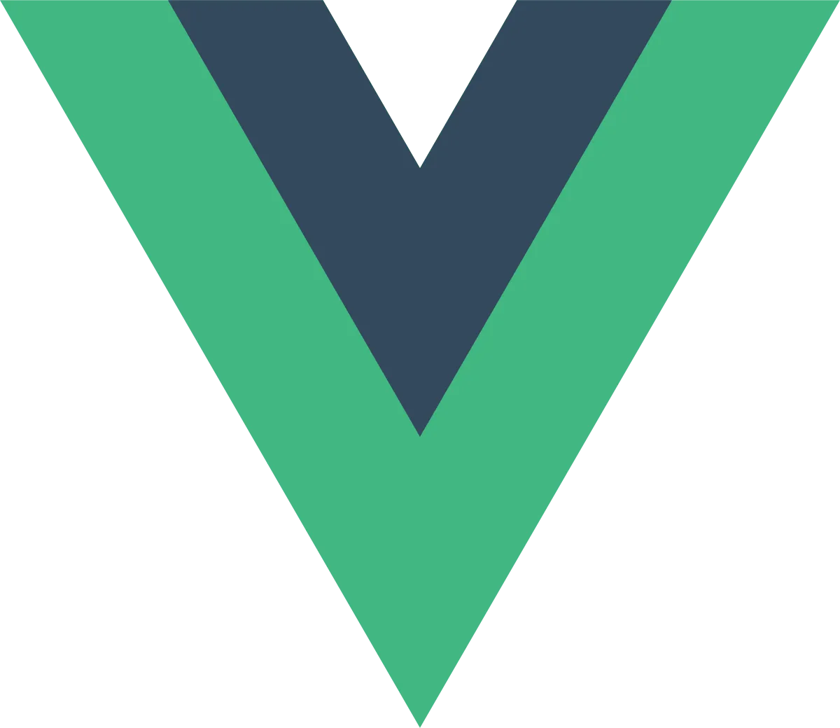 Logo framework Vue.js se zeleným a tmavě modrým písmenem V.