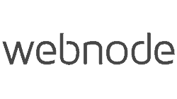 Logo Webnode s kruhem nad písmenem 'o'.