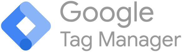 Logo Google Tag Manager s modrým geometrickým symbolem vlevo.