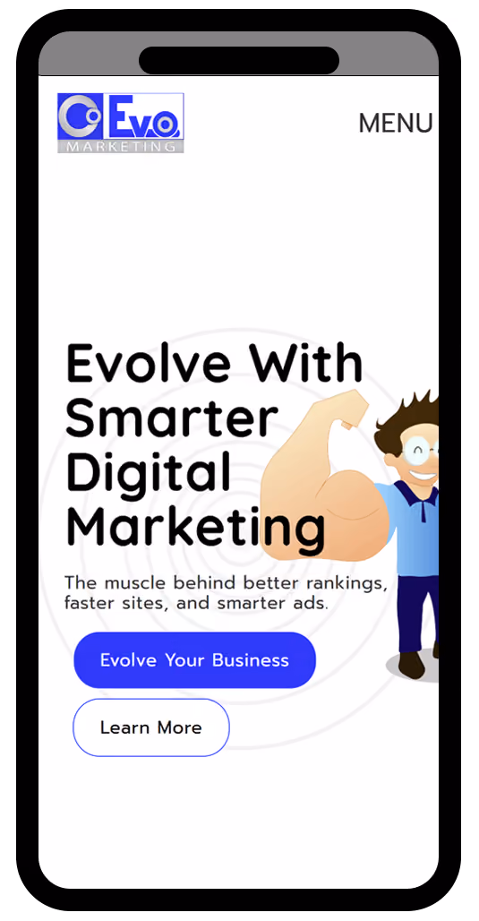 a mobile phone with the CoEvo Website open