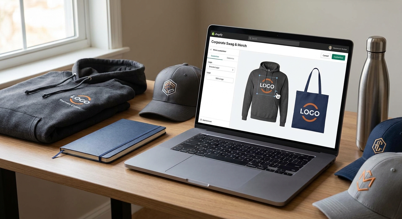 Shopify product customizer for corporate swag and merch stores