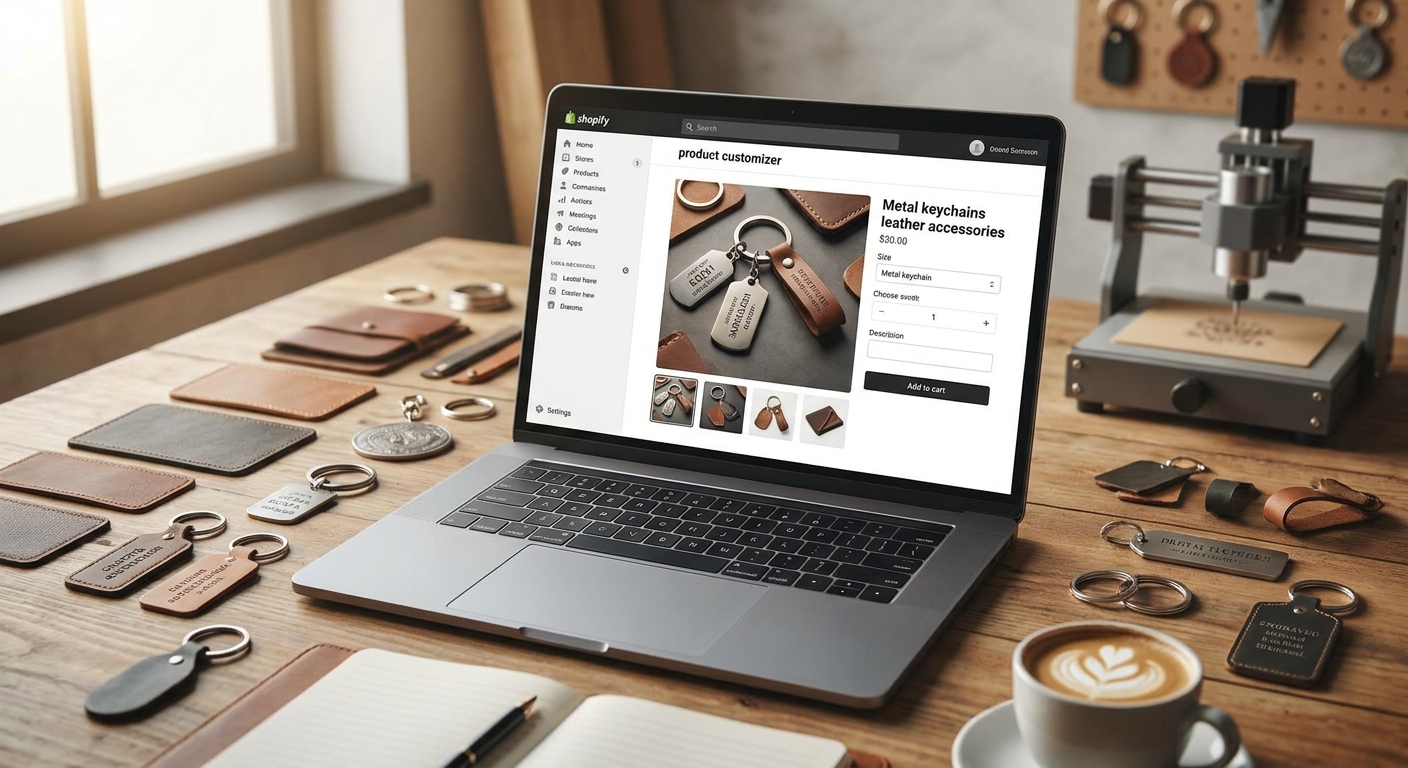 Shopify product customizer for keychain and accessory stores