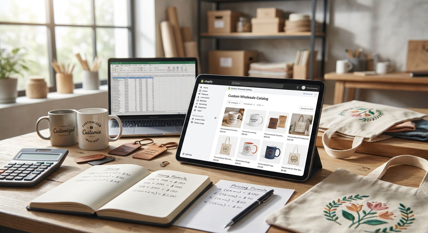 How to set wholesale pricing for personalized Shopify catalogs