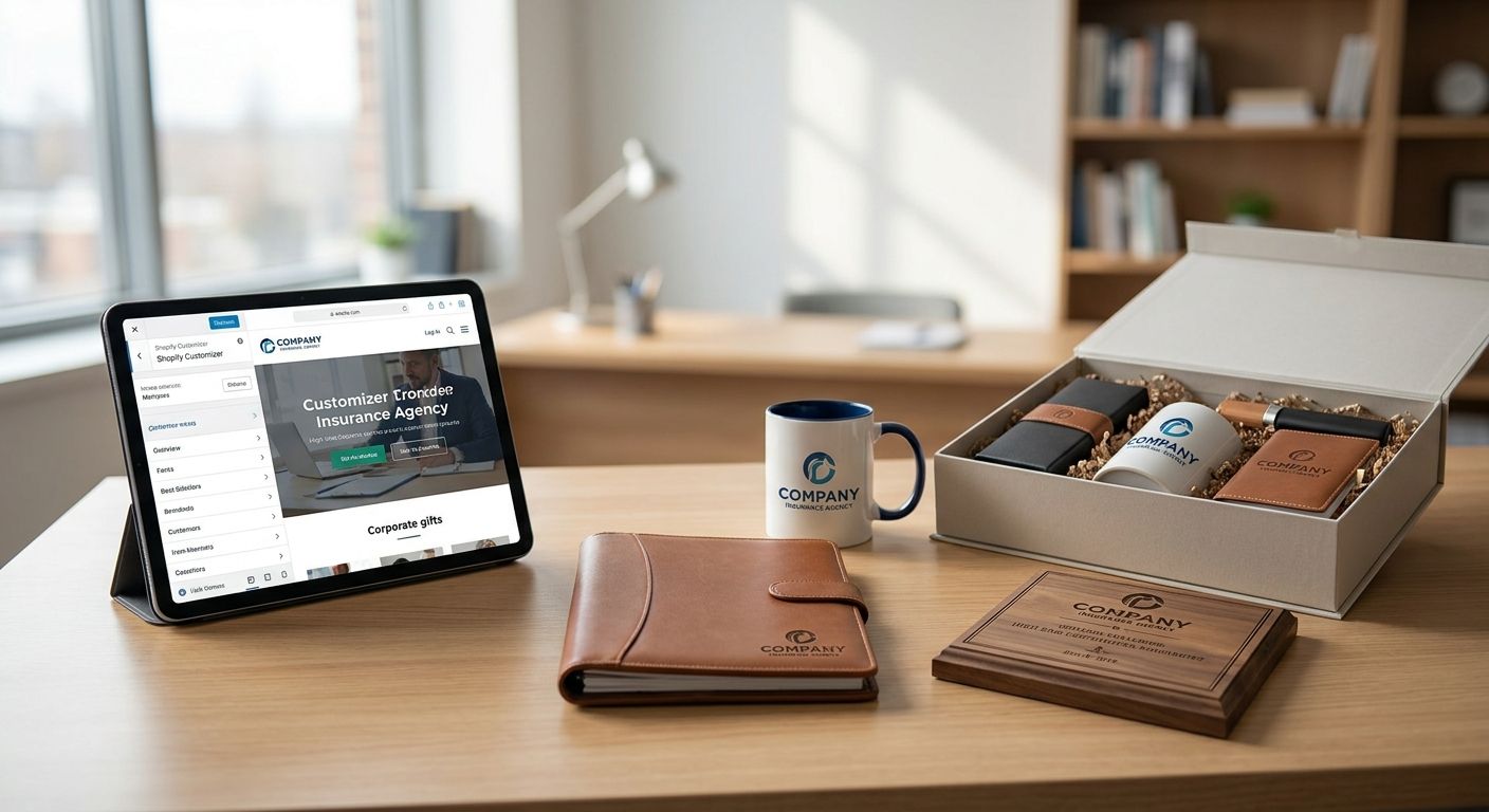 Shopify customizer for insurance agency gift brands