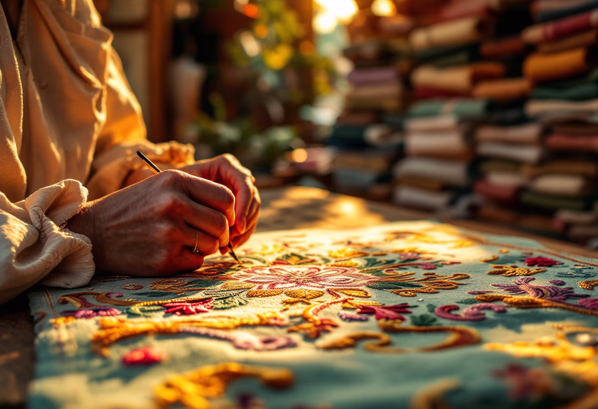 image of detailed embroidery work for a tailors & alteration shop.