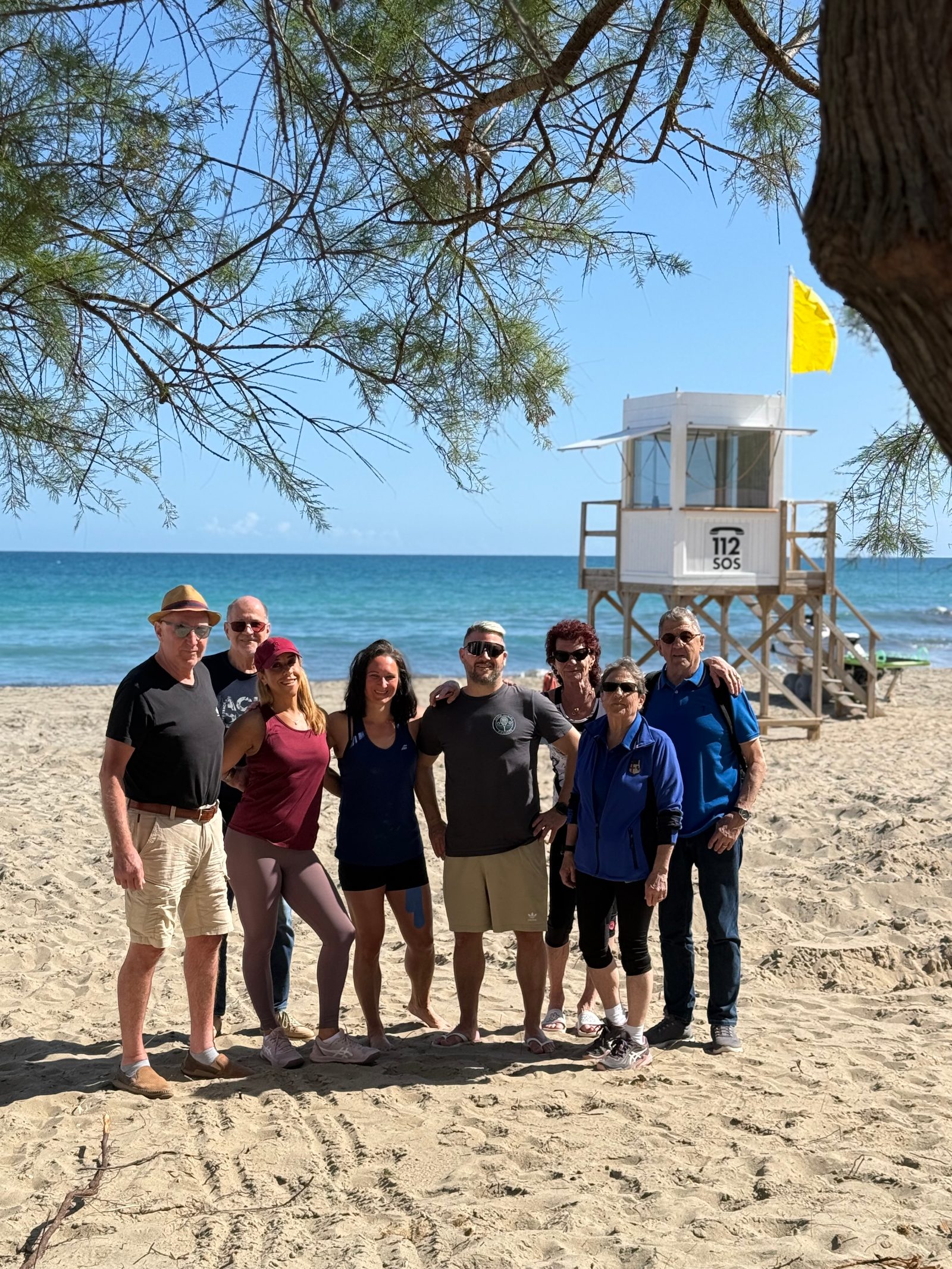 Tennisgruppe am Strand von Mallorca