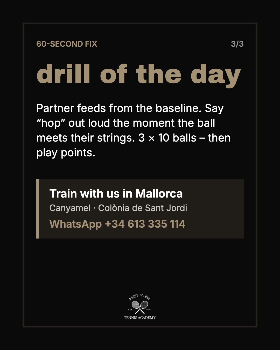 Drill of the day: Split Step Timing