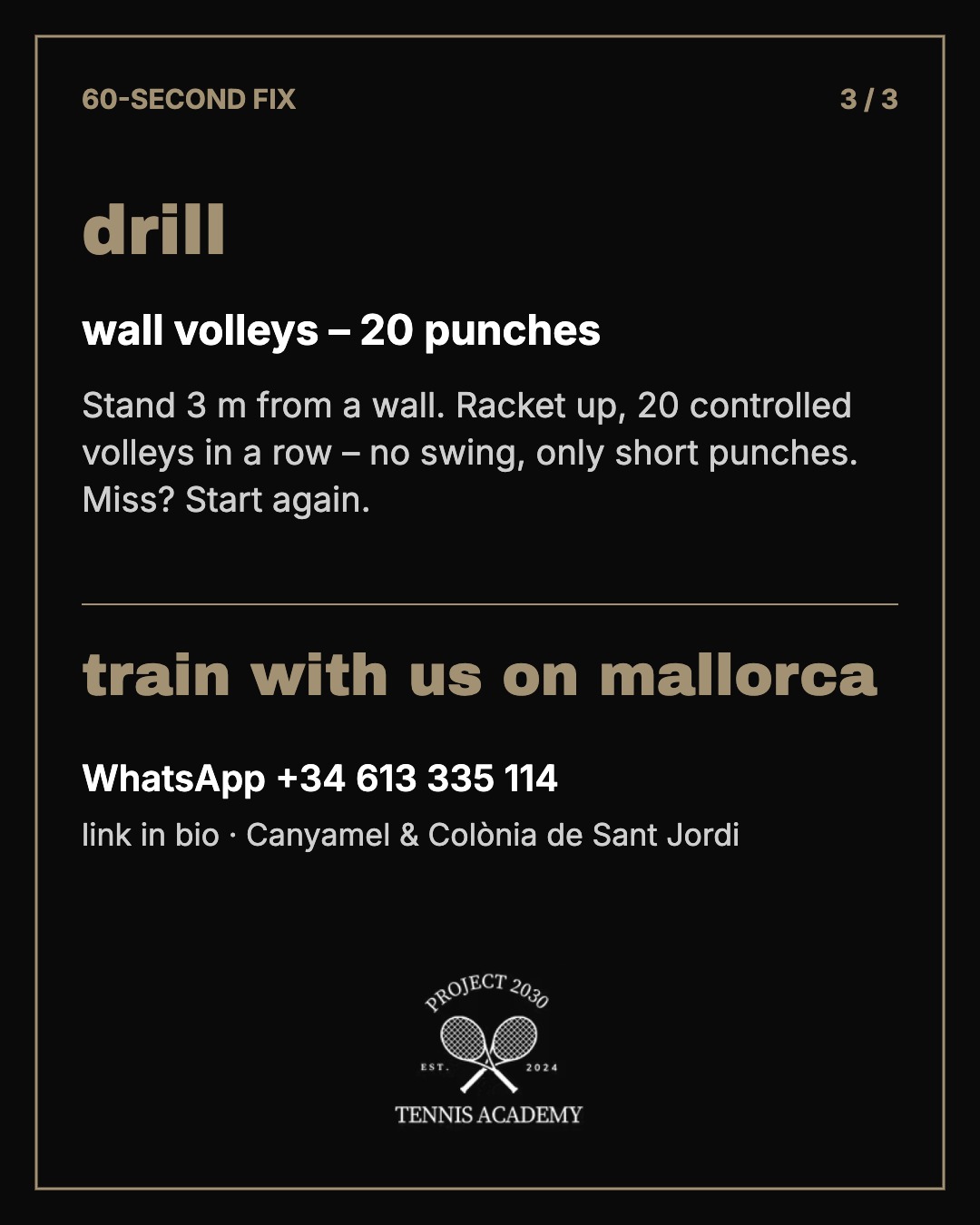 Wand-Übung: 20 Volleys