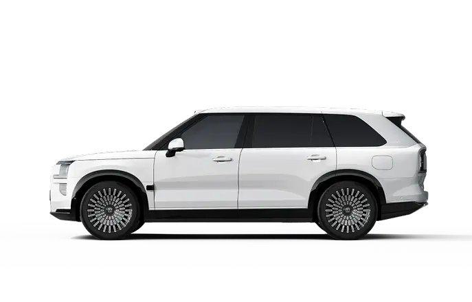 Biały Chinski Zeekr 9X widziany z boku