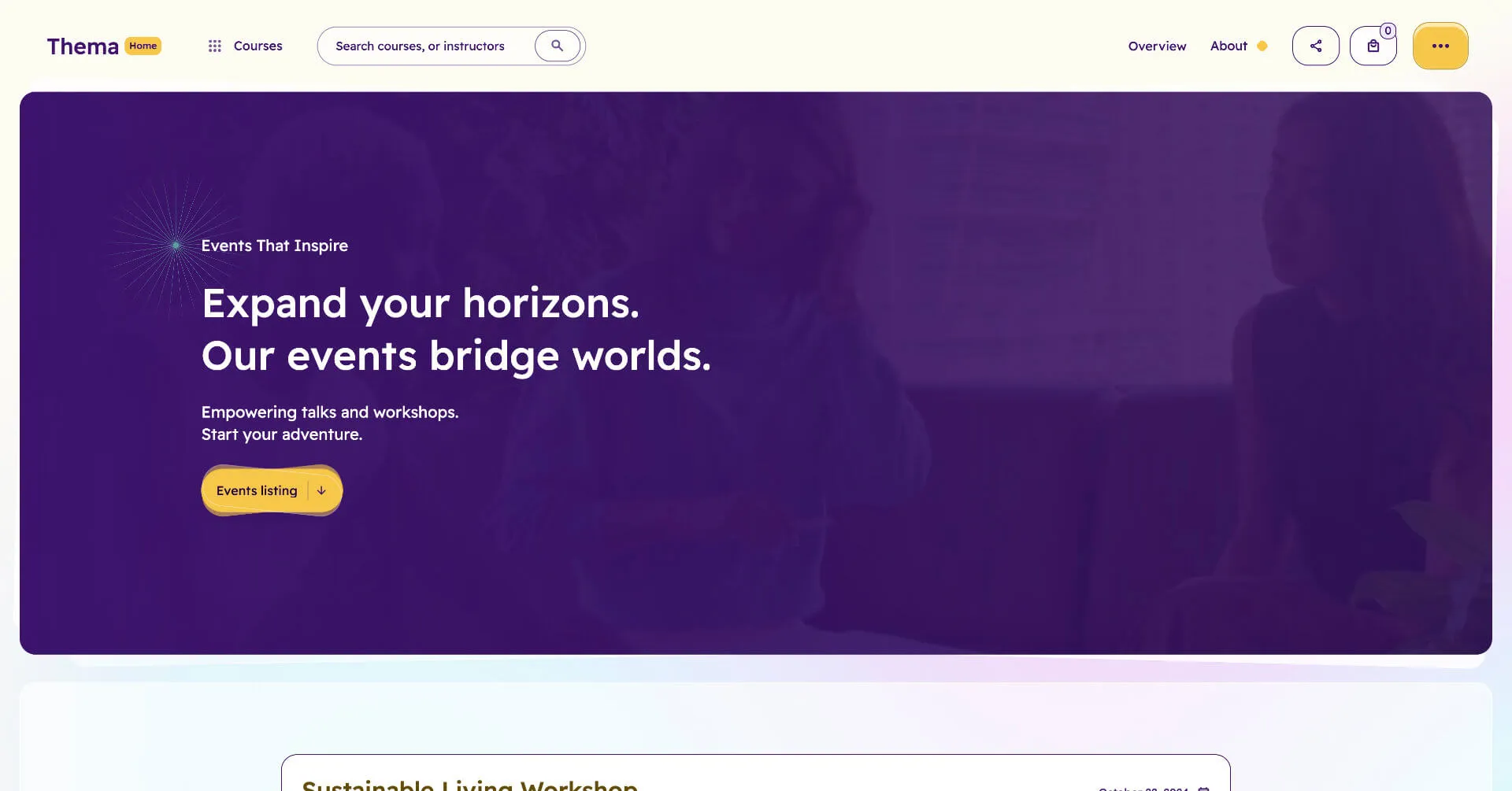 Thema: Education learning Webflow website template screen