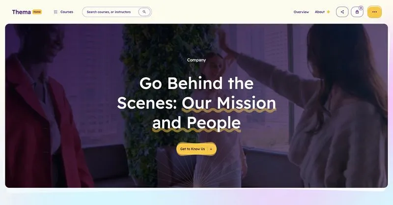 Thema: Education learning Webflow website template screen