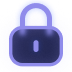 Glowing padlock icon symbolizing security or encryption.
