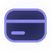 Icon of a stylized credit card with a horizontal stripe and a rectangular chip area on a purple-blue gradient background.